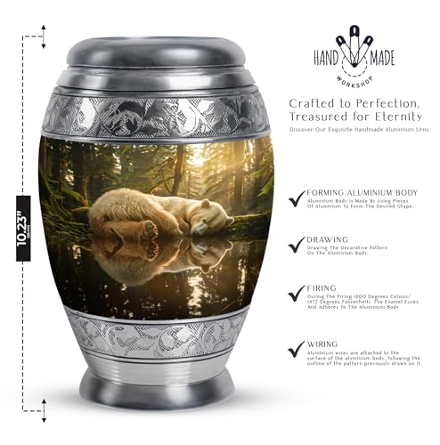 Image of Bear Urn - Urn for Ashes - Cremation Urns for Human Ashes Adult Male - Cremation Urns for Burial - Urns for Ashes Adult Female - (10 inch Pack of 1)