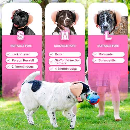 Image of PROHEAR Ungrade GEL Pads Dog Ear Muffs Hearing Protection for Dogs, NRR 28dB for Thunder, Hunting, Tourism,Medium - Pink