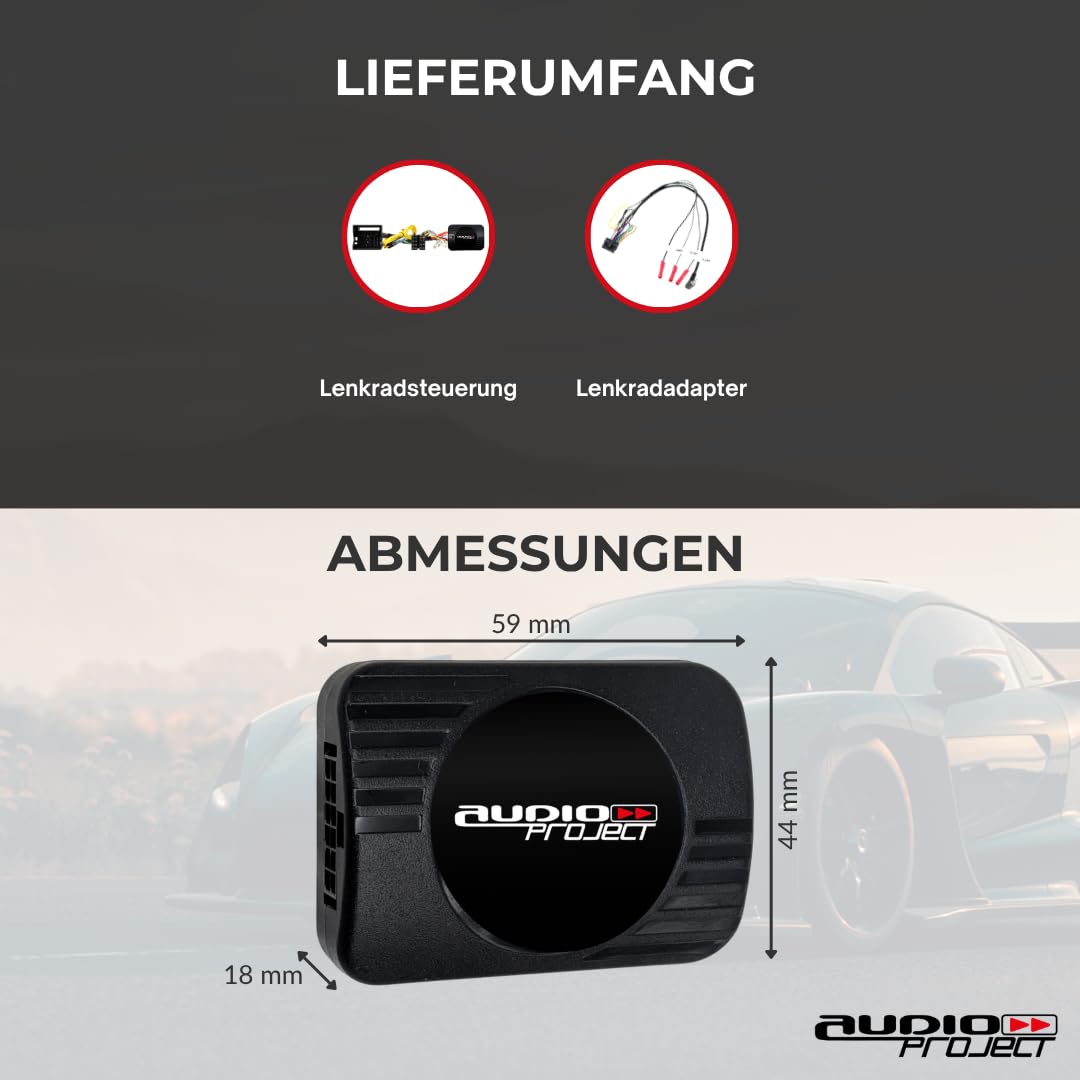 Audioproject A400.3-23 - CAN Bus Adapter Lenkradfernbedienung Quadlock für BMW 1er 3er 5er 6er 7er Z4 X1 X5 X6 Mini ab 2004 für Pioneer Kenwood JVC Alpine Sony u.a. Autoradio