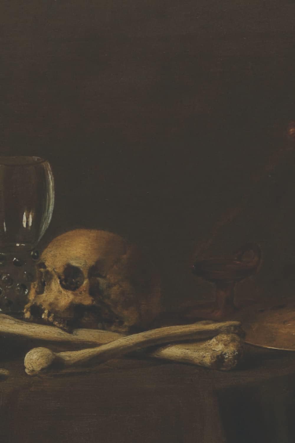 Journal (blank journal or notebook with 80 numbered pages featuring skull and statue Vanitas Still Life)
