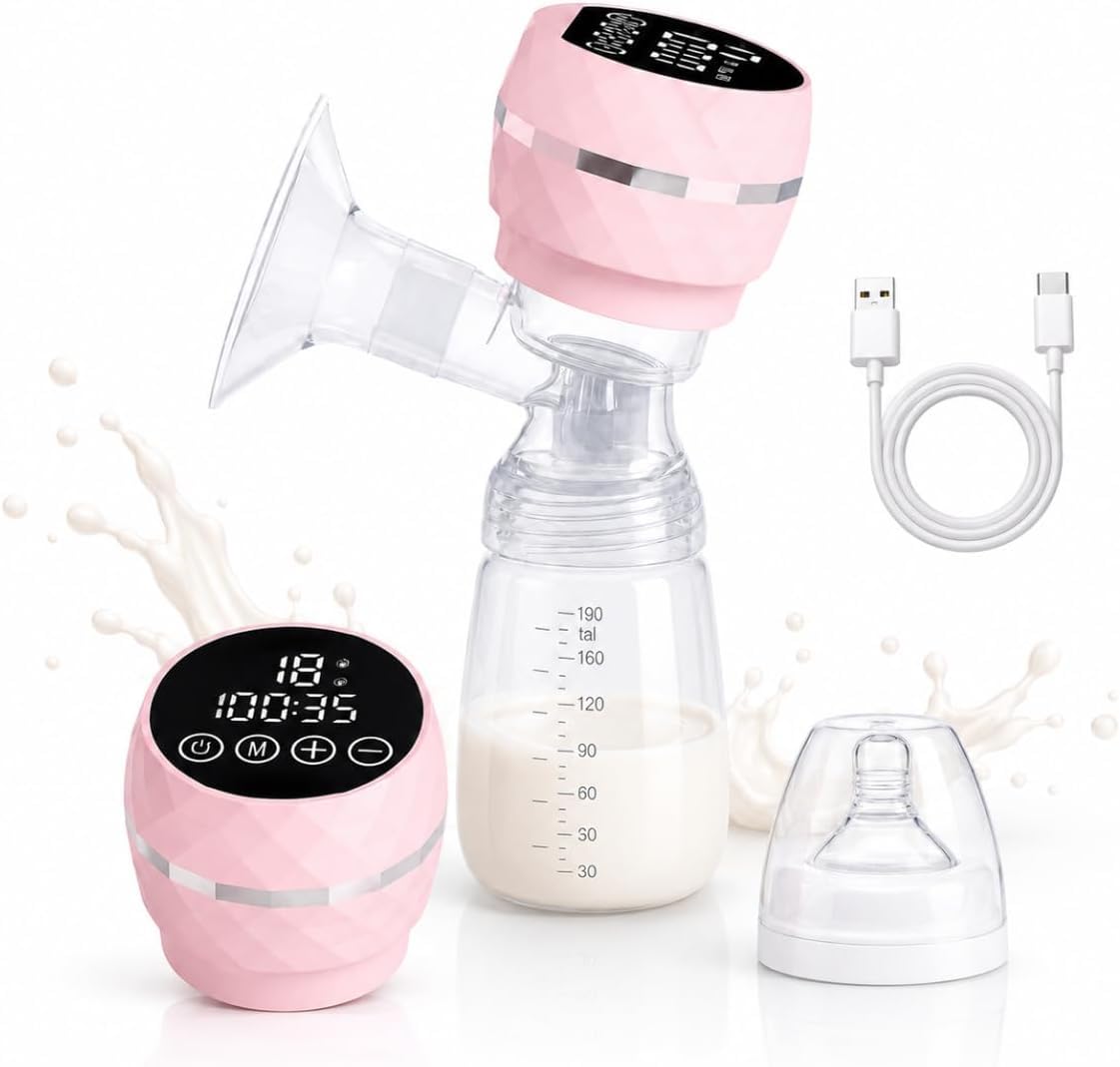 FIRAWER Rechargeable Breast Pump Electric for Nursing Mothers, Hands-Free Style Milk Extractor, Soft Silicone Shield, Low Noise, Compact Travel-Friendly Design-image-48