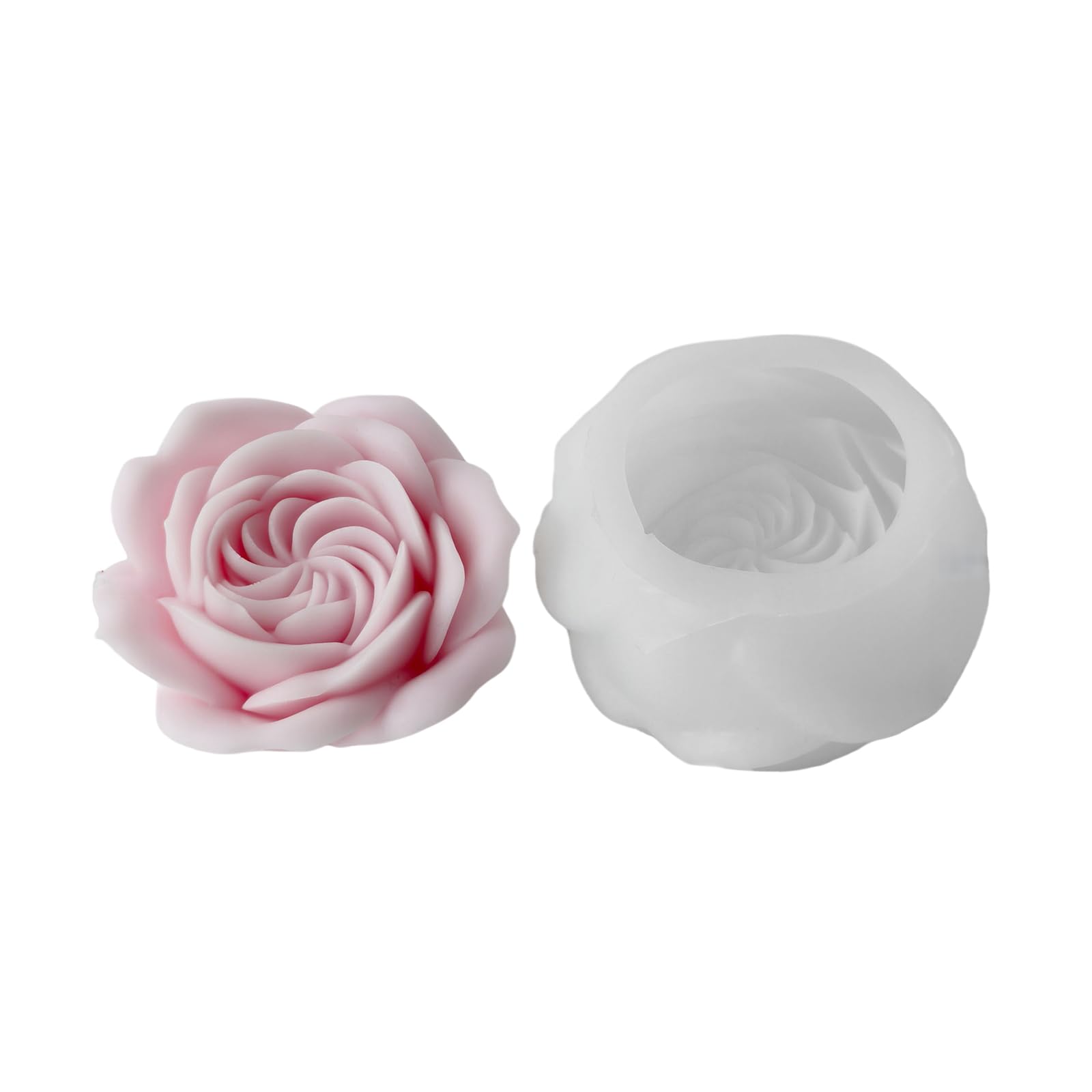 Xinsheinelry and Resin Rose Mold in Flexible Silicone, Single Cavity Flower Casting Mold for Plaster, Soap and Display Work Floral Casting Hobby Wax Resin Flower Plaster Soap Pouring Rose
