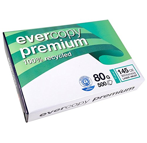 Evercopy Karton 2500 Blatt Papier 80 g A4 210 x 297 mm Engel zertifiziert blau Premium weiß