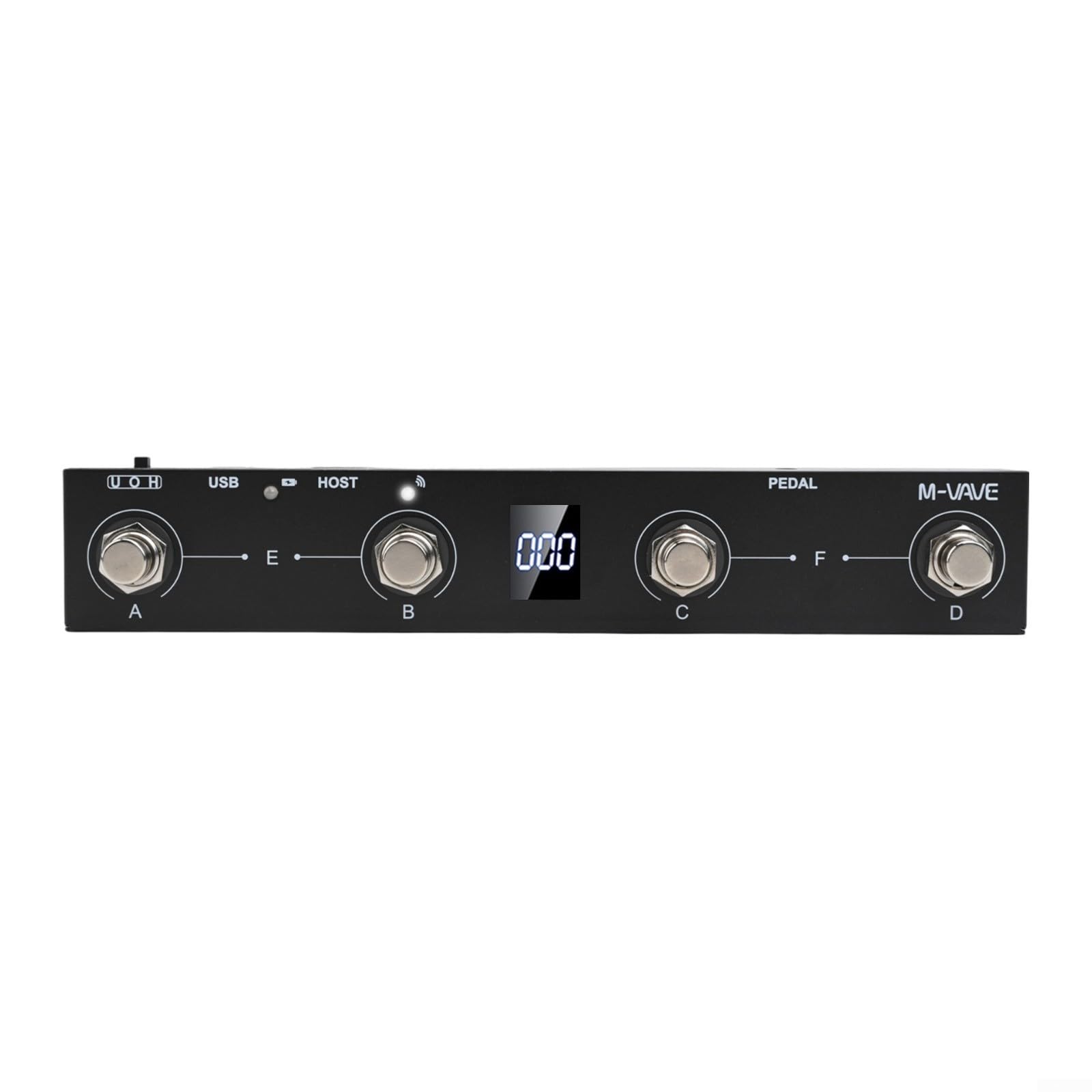 MVAVE Chocolate Plus para controlador de pedal MIDI con batería recargable, 4 botones, conectividad USB para control de efectos sin costuras y combinaciones de teclado personalizadas (negro)
