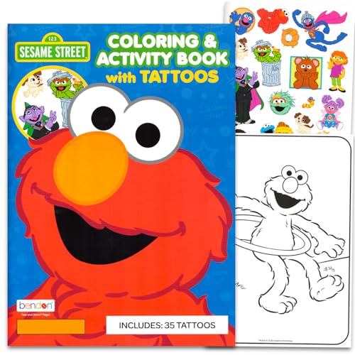 70+ Sesame Street Temporary Tattoos Kids Coloring Book Party Favors Bundle image 4