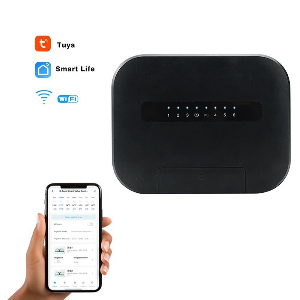 Telefono di Smart Sprinkler A 6 Zone con Telecomanda WiFi WiFi Wifi Funziona con Tuya Smart Life Eu Plug