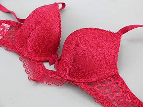 Ensemble de lingerie push up de qualité supérieure rouge taille 34E - 7