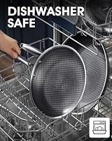 USELUCK Nonstick Frying Pans with Lid,8/10/12 inch Stainless Steel Skillet Set with Honeycomb Surface, Induction Compatible, Oven & Dishwasher Safe, PFAS-Free Cookware Sets (Frying Pan 6PCS) — image 6