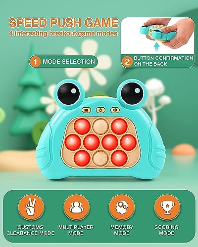 Image of Pop Fidget Toy It Game, Puzzle Game Machine Pop Fidget Light-Up Toys, Popits for Kids, Pattern-Popping Game, 4 Modes, 30 Levels, Anti-Anxiety Autism Squeeze Sensory Toy (Multi Color)