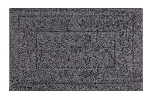 Foneyi Indoor Door Mat, Entrance Rug 24" X 36" Non-Slip Rubber Backing, Machine Washable Dog Door Mat, Low Profile Absorbent Dirt Trapper Floor Mats For Front Door, Muddy Wet Shoes And Paws, Grey #TOP6