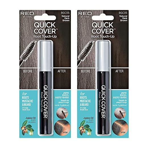 Kiss Colors Quick Cover Gray Hair Touch Up Brush Natural Dark Brown BGC05 (2pcs)
