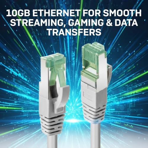 LINDY Kabel Ethernet Cat 6A S/FTP o długości 5 m, przyjazny dla środowiska kabel TPE z certyfikatem GRS, ekranowany kabel LAN, trwały i nadający się do recyklingu, szary (5 m)