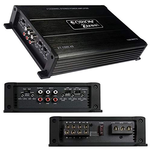 Orion Ztreet 4 Channel Car Amplifier – Class A/B Stereo Power Amplifier 1500 Watt Max 2 Ohm Stable, Bass Boost, Crossover Mosfet Power Supply, Car Electronics Amp, Audio Speakers, Great For Subwoofers #TOP1