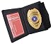 Genuine Leather Slim Thin Bifold ID Money Wallet Oval Shape Badge Holder