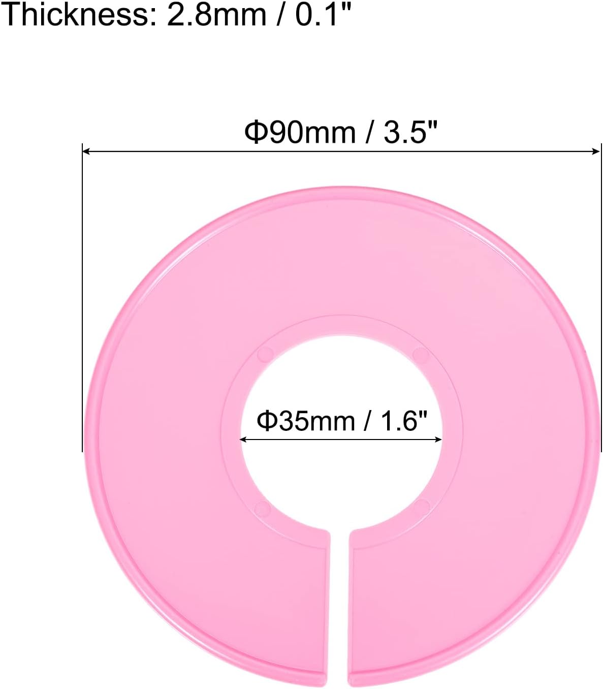 PATIKIL Clothes Dividers 20 Pack Blank Clothing Rack Size Sorting Reusable Wardrobe Round Hanger Separator, Pink image 2