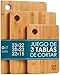 Tablas De Cortar Cocina en Madera Premium Extra-Gruesas - Juego de 3 Piezas en Madera de Bambú Para Picar - 33x22cm / 28x22cm / 22x15cm - Ideal Para Carnes, Verduras, Queso y Pan