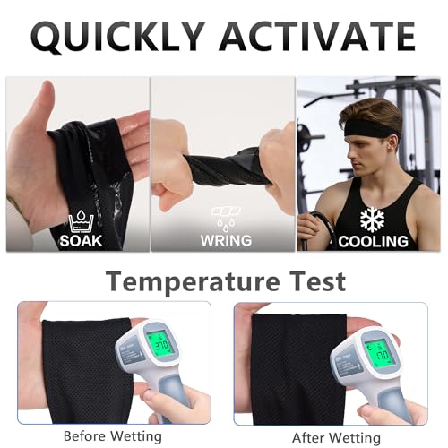 Image of Cooling Headbands for Men 4 Pack, Moisture Wicking Sweat Bands for Gym