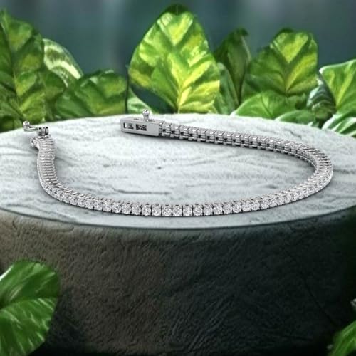 Image of 2 Carat Natural Diamond Tennis Bracelet for Women in 10K Gold in 7.5 Inch