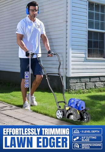 Wild Badger Power Sidewalk Edger Lawn Tool Gas 31cc WB31CCED, Blue - Additional View