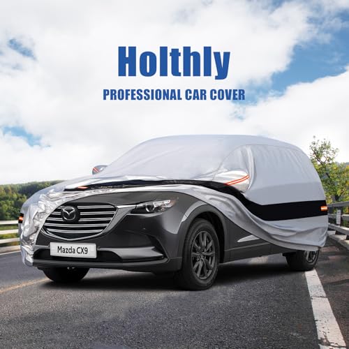Image of 10 Layers SUV Car Cover Custom Fit for Mazda CX-9 /CX-90 /CX 9 /CX 90 (2007-2025) Waterproof All Weather for Automobiles, Outdoor Full Cover Rain Sun UV Protection.Silver