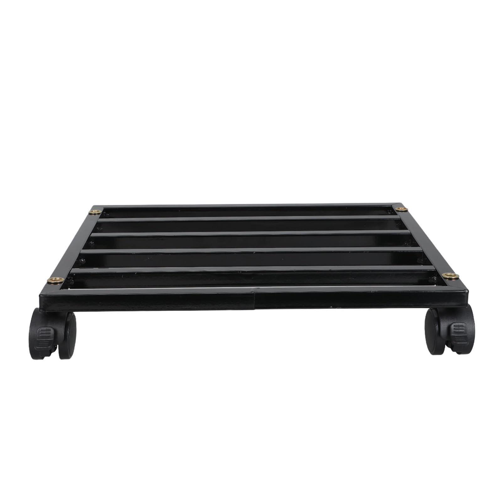 iplusmile Heavy Duty Metal Plant Pot Holder with Wheels, 13.8 Inch Square Planter Stand Featuring Easy Mobility and Brakes, Maintenance-free Iron Base Suitable for Indoor Spaces and Garden
