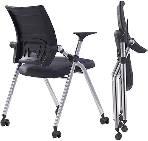 Silla de escritorio plegable para espacios pequeños, sillas de escritorio para dormitorio con asientos y ruedas acolchados, sillas de escritorio