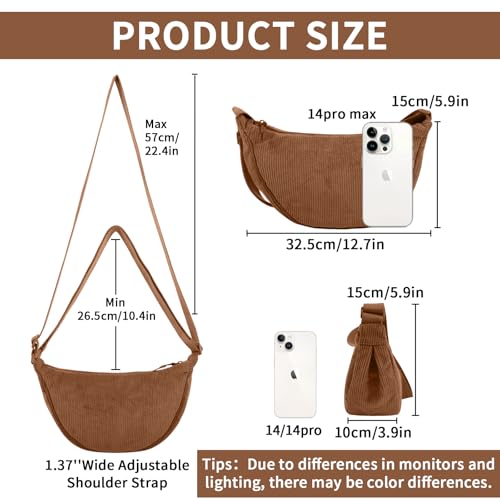 Image of Nylon Crescent Crossbody Bag for Women Purses Trendy Men,Small Travel Sling Bag Hobo