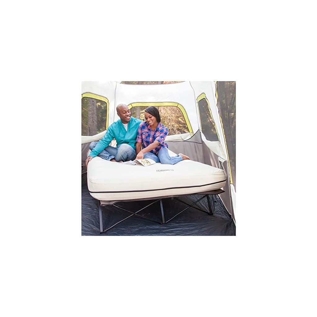 Coleman Camping Cot, Air Mattress, & Pump Combo, Folding Camp Cot & Air Bed with Side Table