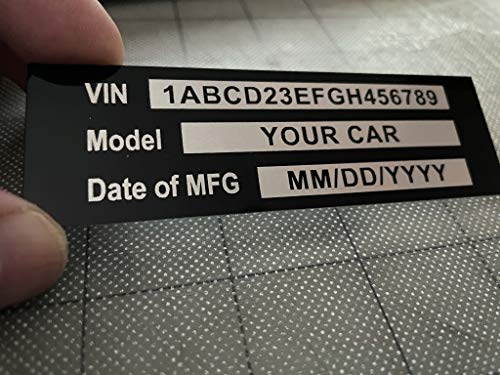 Custom Engraved Aluminum Vehicle Data Plate