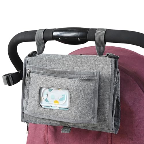 Cambiador de pañales, cambiador con bolsillo para toallitas, lavable a máquina, resistente al desgaste, grande, cambiador de pañales de viaje desmontable con bolsillo para toallitas para nuevos