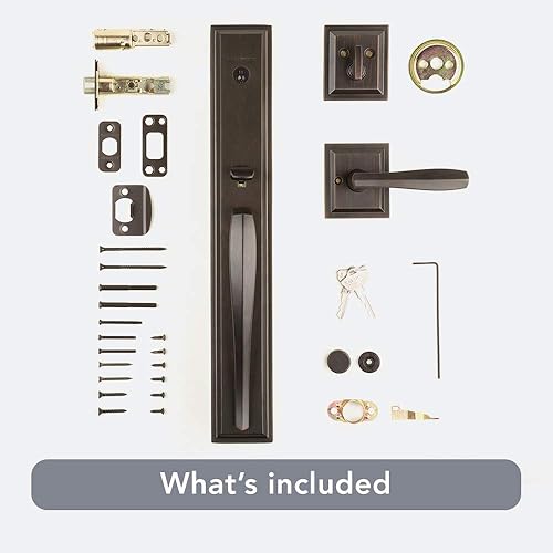 Miniatura 8 de Baldwin Torrey Pines, juego de manijas de entrada delantera con palanca interior, con tecnología SmartKey para rellave y protección Microban, en