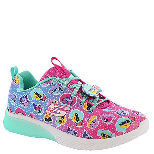 Skechers Girl's Skech Gem - Sport Squad, Training, Neon Pink,Multi, 12 US M Little Kid
