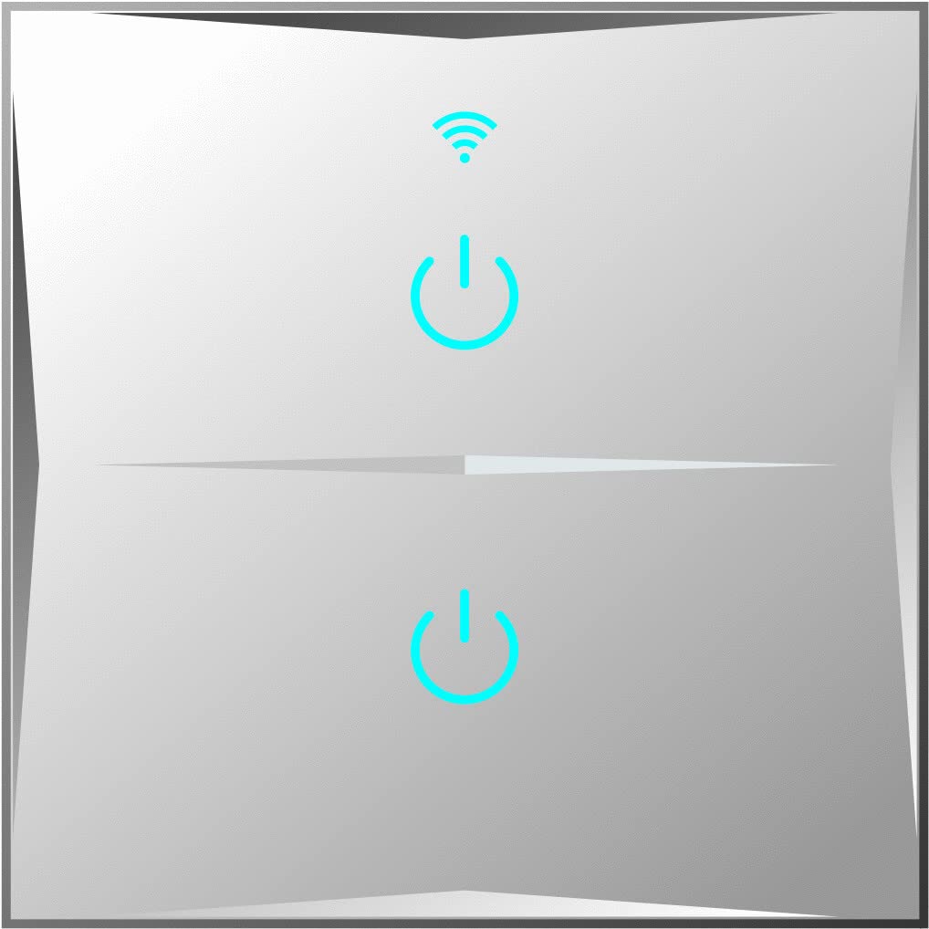 Smart Interruptor de luz 2 compartimento Blanco WiFi App Touch Google Home Amazon Alexa hl02 – 11 0.50W, 220.00V