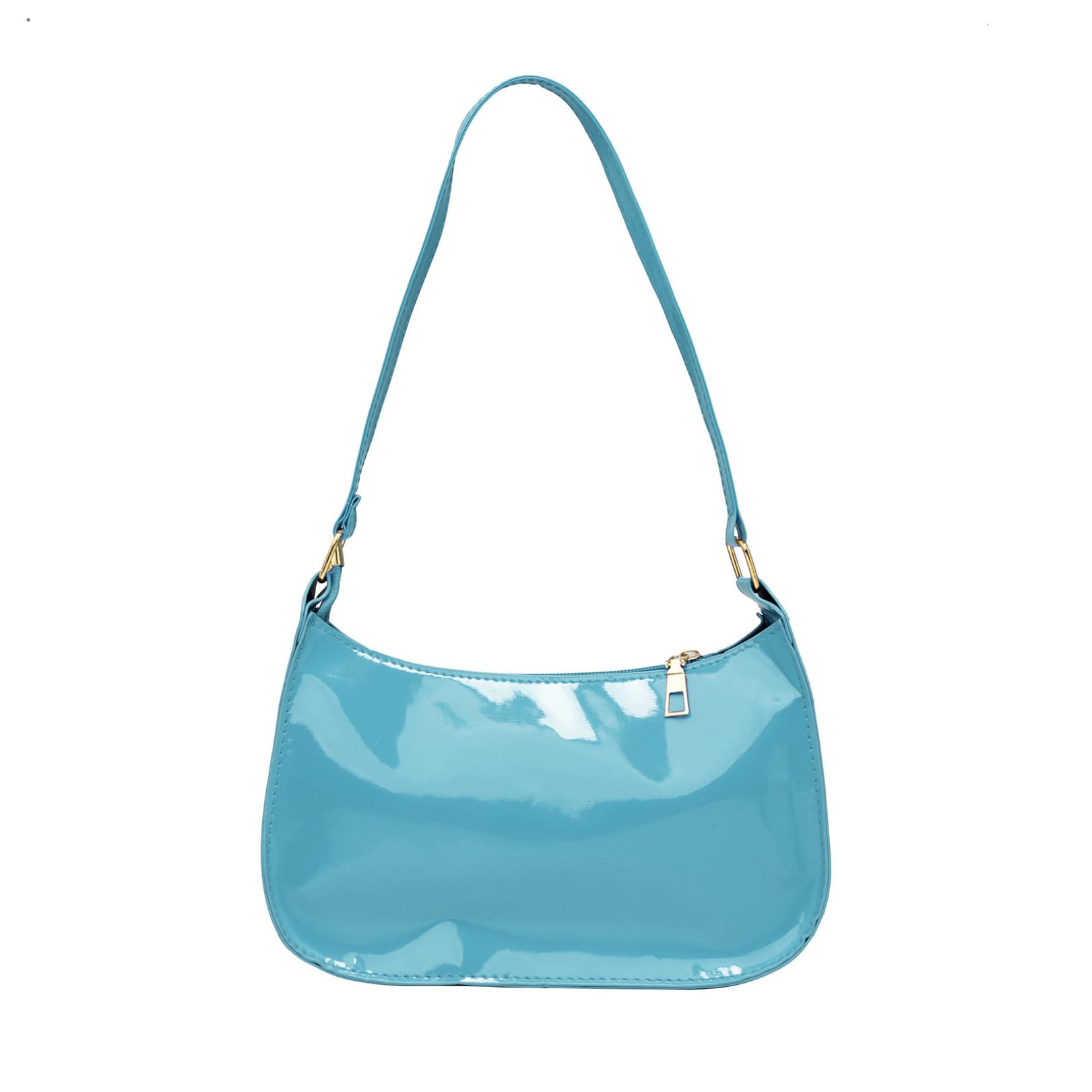 FEESHOW Women Girls Retro Shoulder Bag Faux Leather Zipper Small Tote Purses