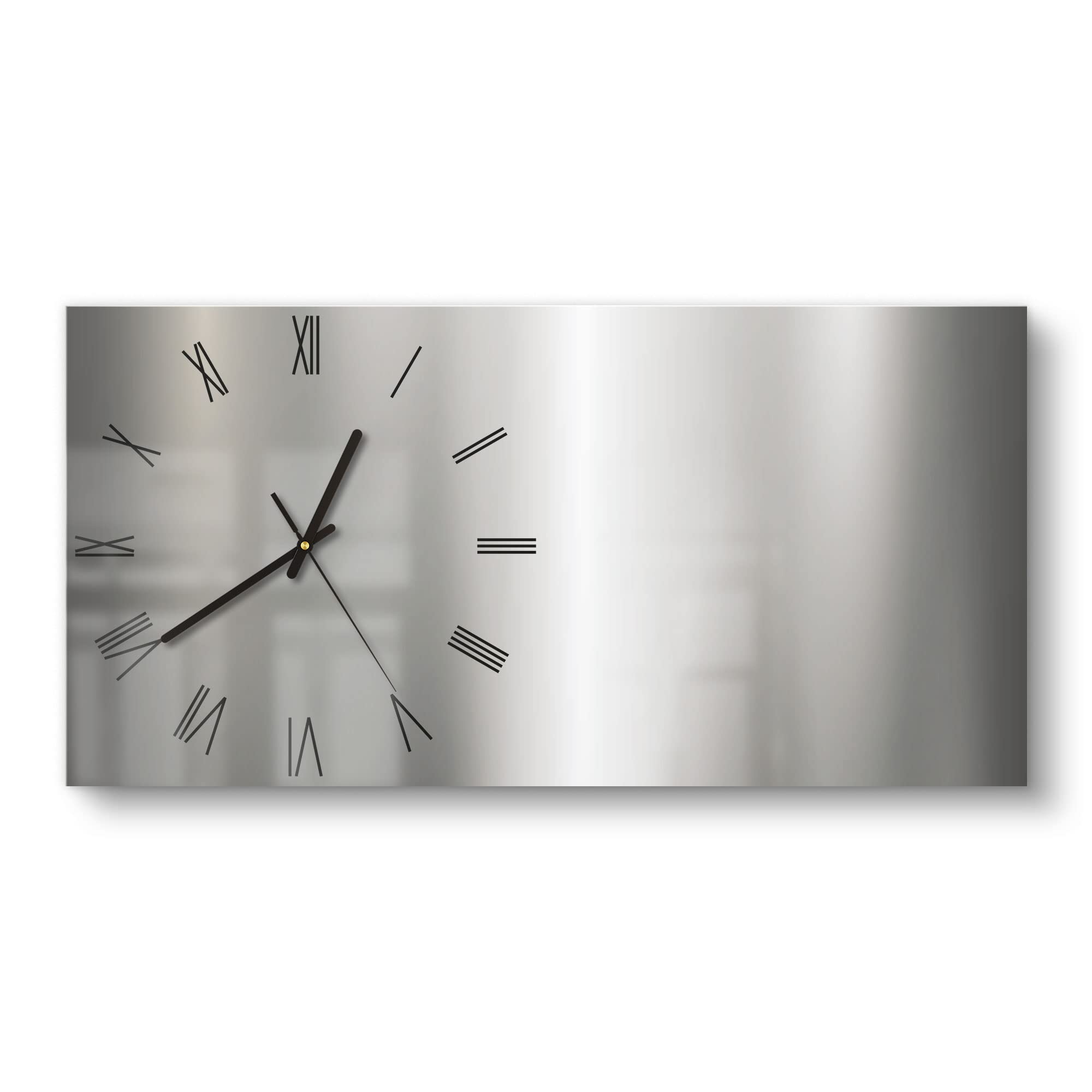 Orologio Da Parete In Vetro XXL - 60x30 Cm, Motivo Marmo, Movimento Silenzioso, Per Soggiorno E Cucina