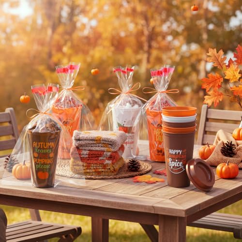 Yungyan 12 Sets Fall Thanksgiving Gift Set Socks and 16 oz Coffee Cup - Image 3