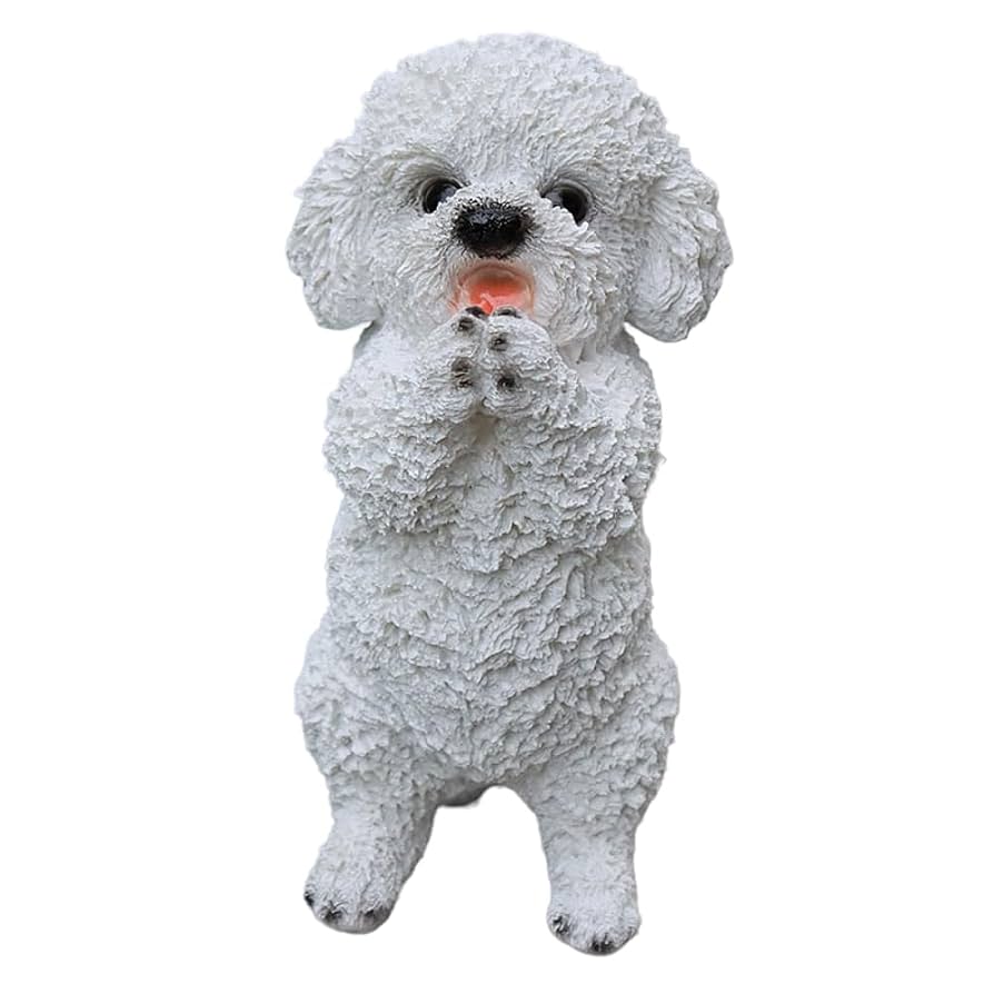 Amazon.co.jp: 犬の置物 ビションフリーゼ レジン製 ガーデン