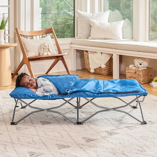 Regalo My Cot Deluxe Portable Toddler Bed, Indoor/Outdoor Kids Nap Cot with Sleeping Bag & Pillow...