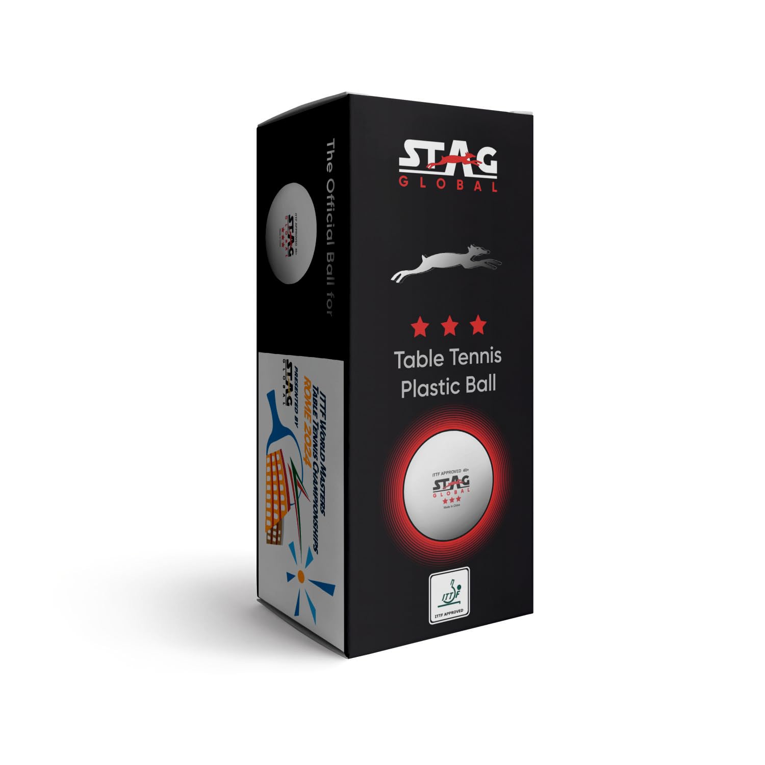 STAG GLOBAL High Performance 3 Star Supreme Table Tennis (T.T) Balls | Advanced 40+mm Ping Pong for Training, Tournaments, and Recreational Play (Pack of 12) 1