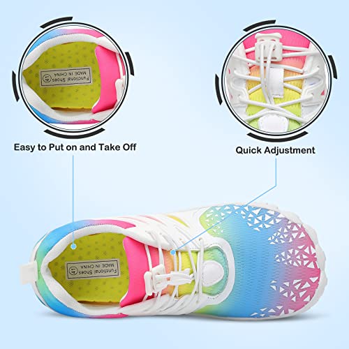Image of L-RUN Womens Barefoot Water Shoes Mens Water Hiking Shoes for Outdoor Sports White M US (Women 9 Men 7)=EU40, A white Color, 9 Women /7 Men