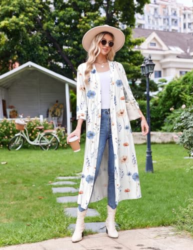 Image of Ekouaer Women Robes Long Knit Bathrobe Soft Kimono Loungewear with Pockets