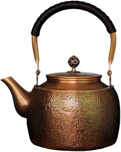 Handmade Large Hammer Copper Pot Kettle Stovetop Teapot 1.5mm Thick