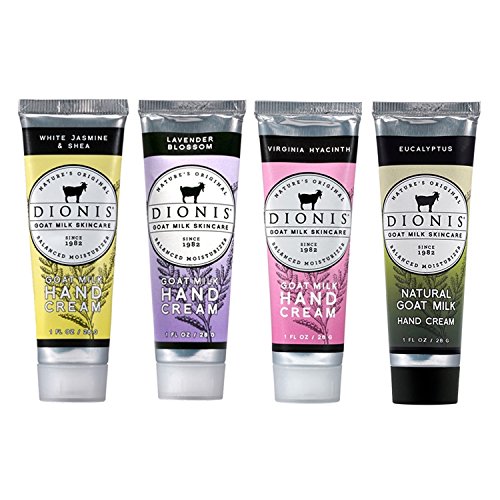 Dionis Goat Milk Hand Cream 4 Piece Travel Gift Set - Popular Scents