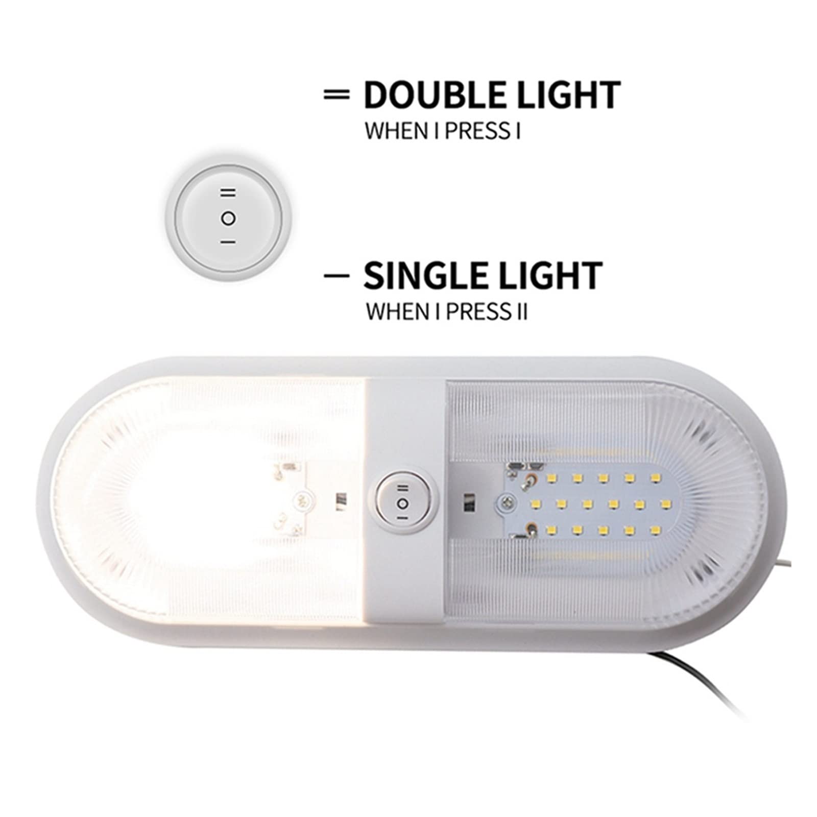 12V 24/48 kopuła LED lampa sufitowa z przełącznikiem akcesoria do przyczep kempingowych dla RV łódź morska jacht samochód kempingowy przyczepa kempingowa do przyczepy kempingowej, kampera, łodzi, kamp