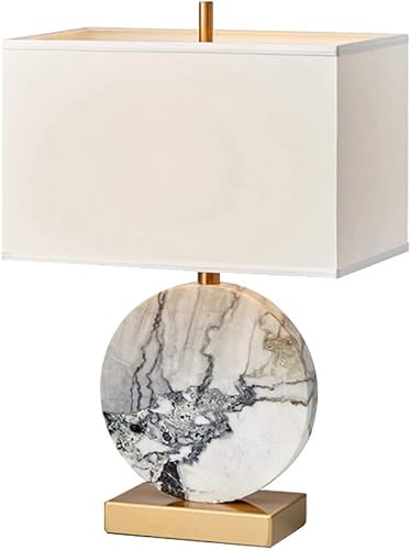 ZHYH - Lámpara de mesa de mármol chino para sala de estar sala de estudio tela verde esmeralda atmósfera creativa simple cálida lámpara de noche