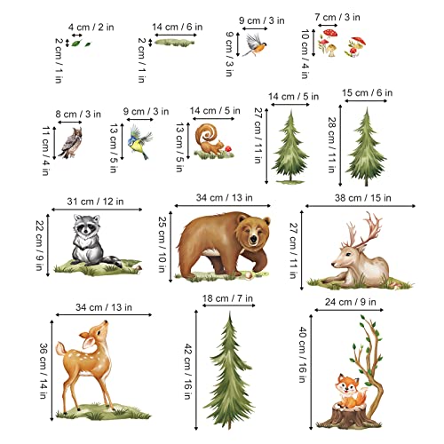 Vinilos Decorativos Animales del Bosque 2 Hojas 90x30 cm miniatura 4