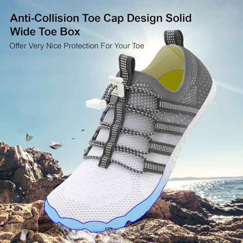 Image of XIHALOOK Athletic Hiking Water Shoes Womens Mens Quick Dry Barefoot for Beach Walking Kayaking Surfing Training
