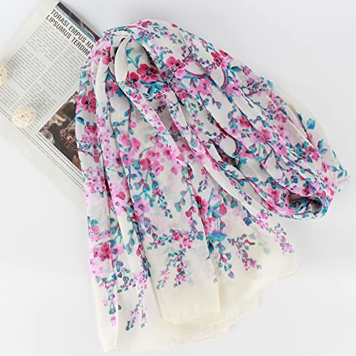 Minache Women Embroidery Chiffon Scarf Summer Fall Beach Shawl Wrap4