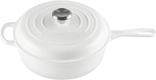 Le Creuset Hierro fundido esmaltado Signature Cassadou, 3.75 cuartos de galón., Blanco