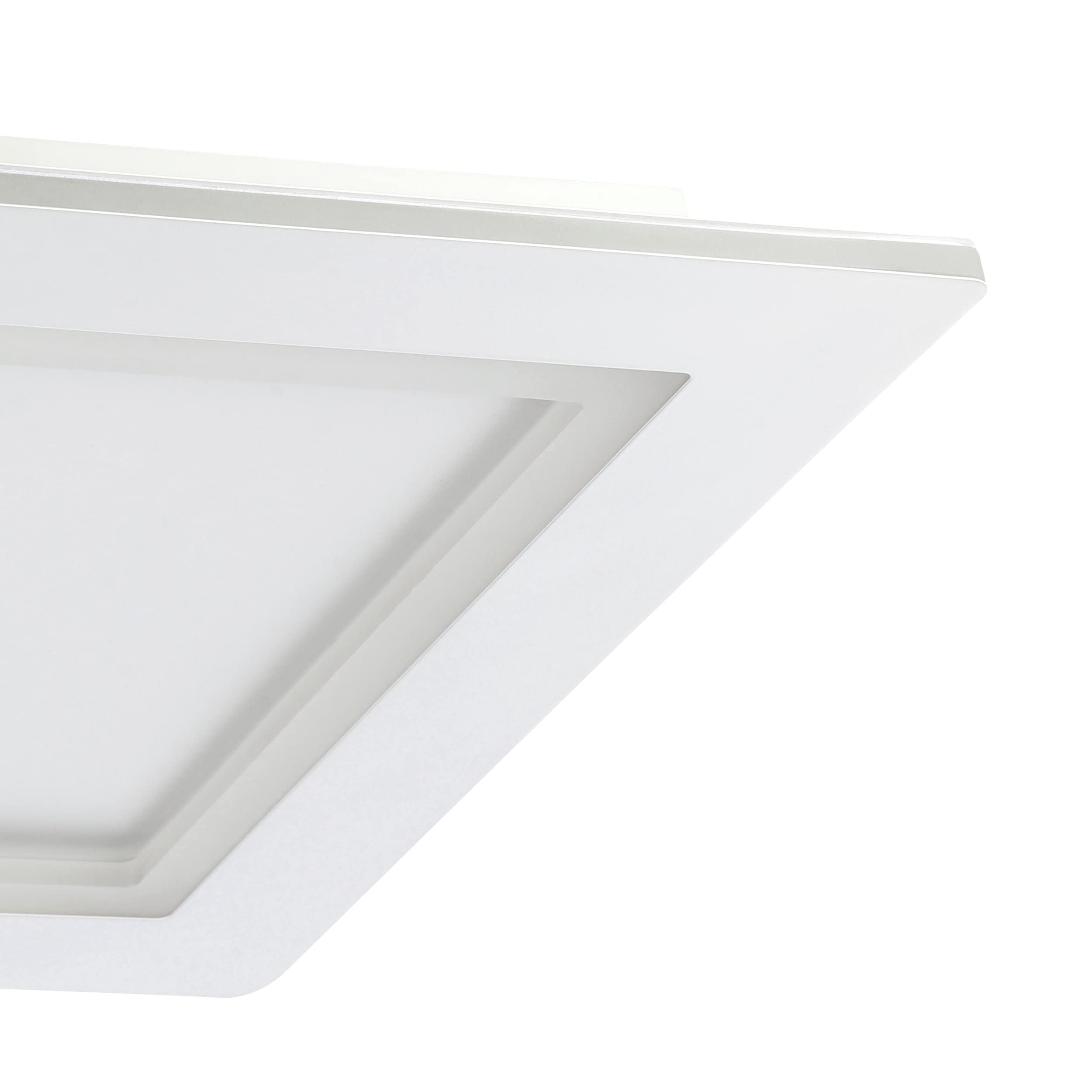 EGLO connect.z Smart Home plafoniera LED Padrogiano-Z, ZigBee, app | e controllo vocale Alexa, colore della luce regolabile (bianco caldo – freddo), RGB, plafoniera in metallo bianco, 45x45 cm
